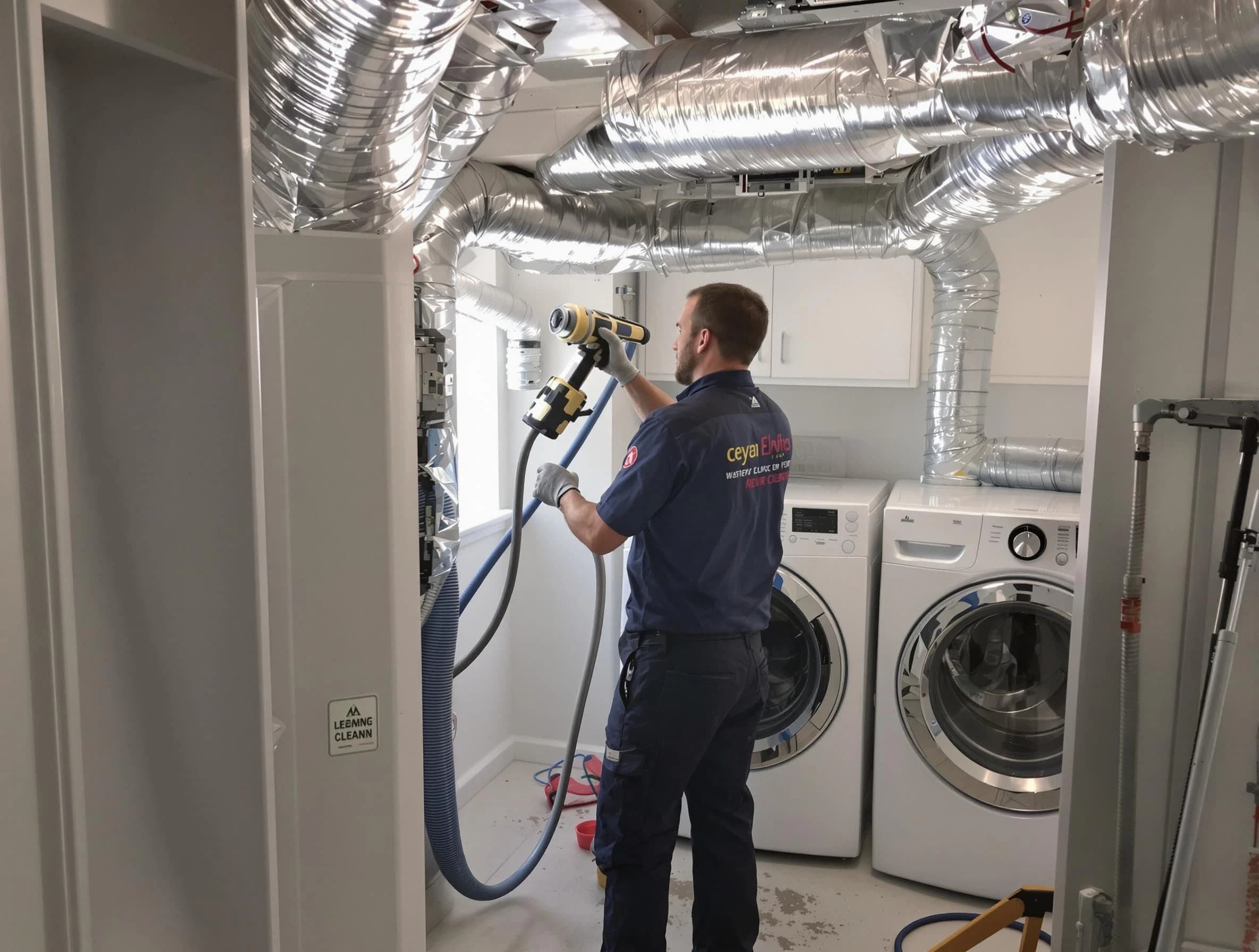 West Jordan Dryer Vent Cleaning specialist using advanced equipment for thorough duct cleaning in West Jordan