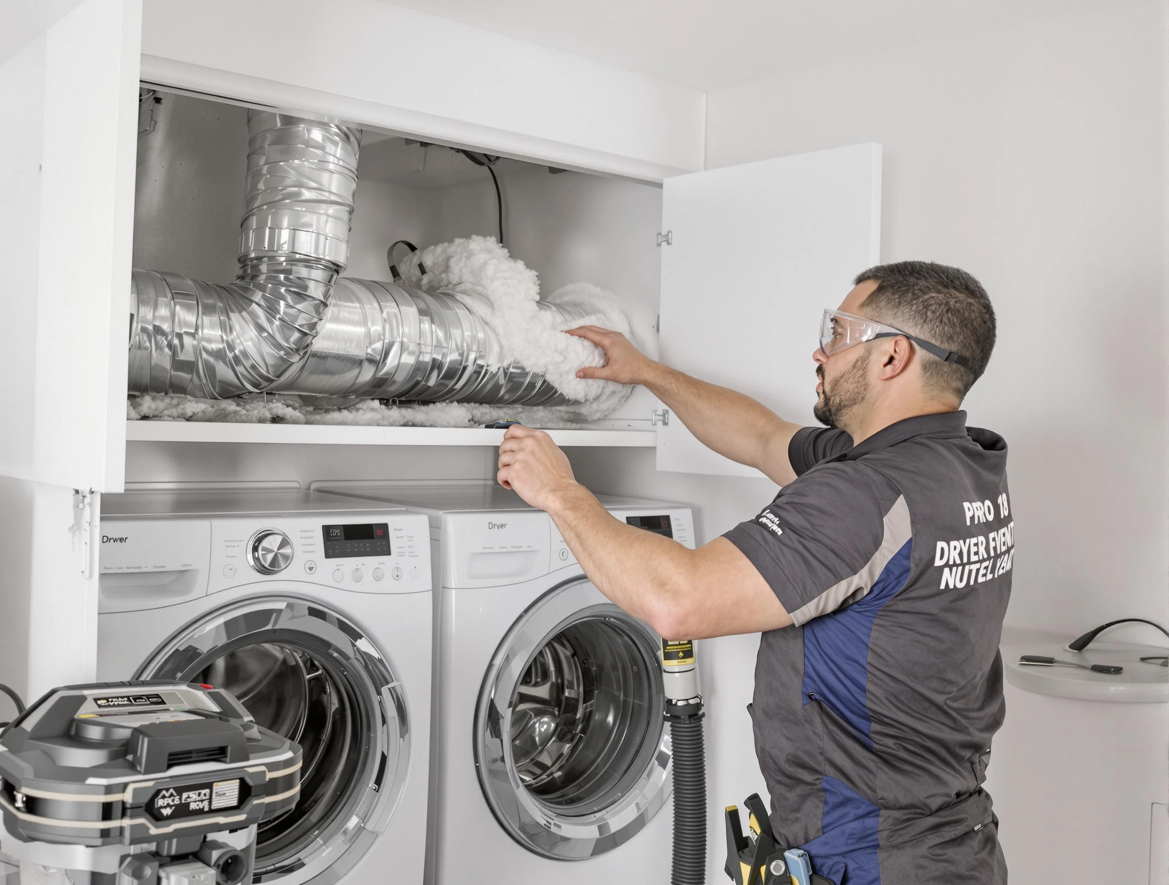 West Jordan Dryer Vent Cleaning certified technician performing specialized gas dryer vent cleaning in West Jordan