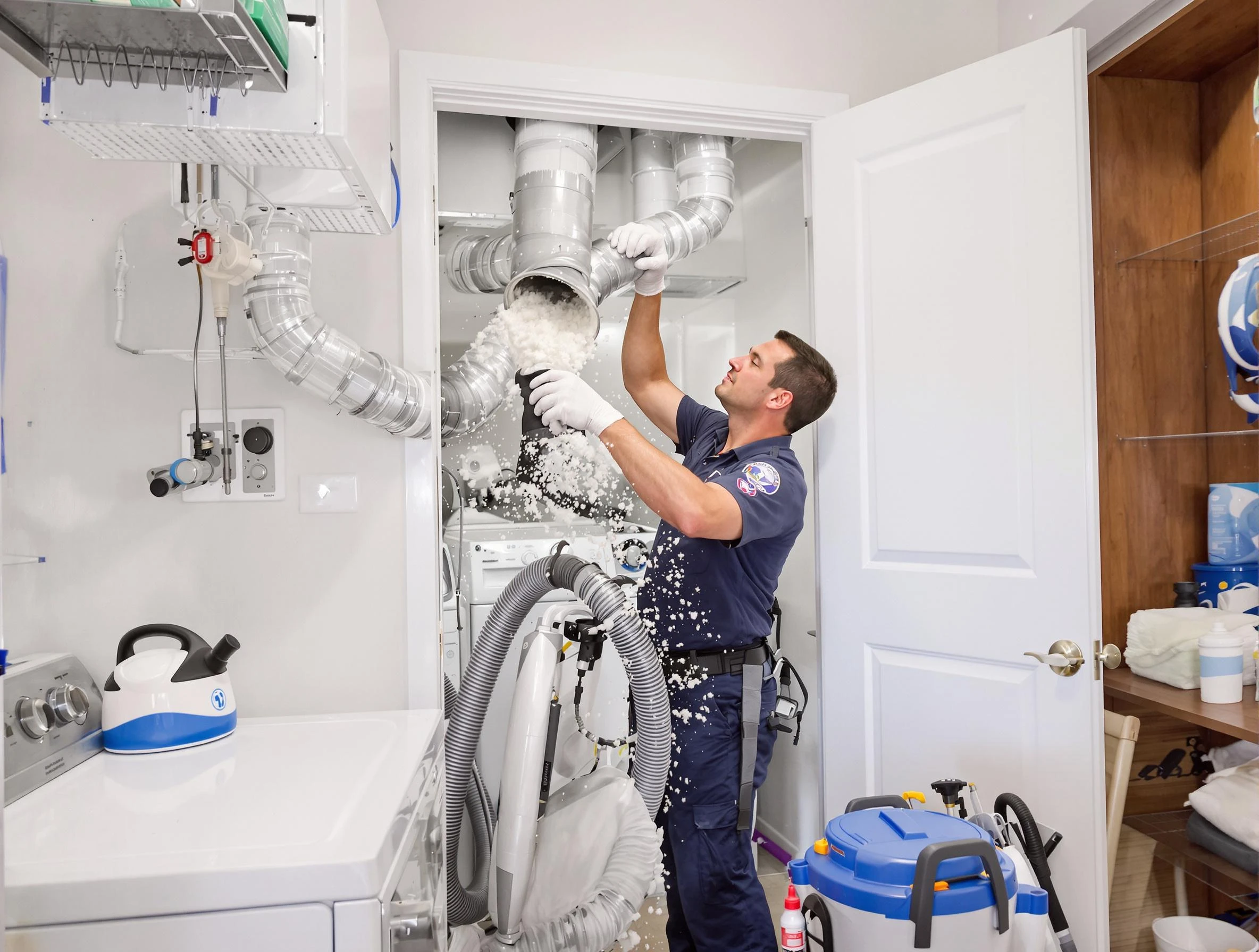 West Jordan Dryer Vent Cleaning technician delivering thorough residential dryer vent cleaning service in West Jordan